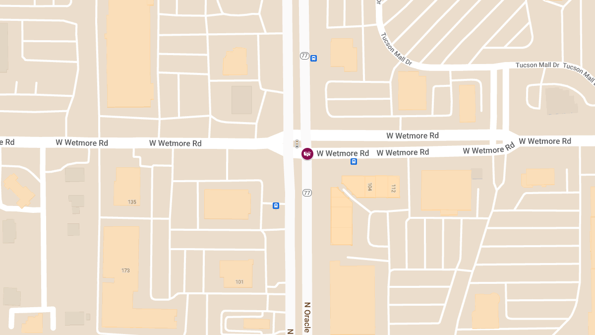 Crash with Injuries at W Wetmore Rd & N Oracle Rd