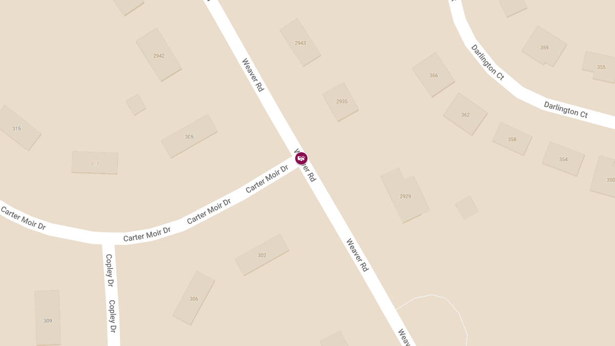 Crash with Injuries at Weaver Rd & Carter Moir Dr
