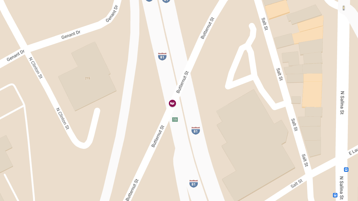 Crash with Injuries on Butternut Street NBSB at I-81