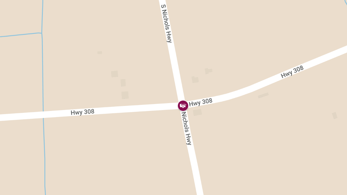 Crash with Injuries on Highway 308 & Nichols Highway