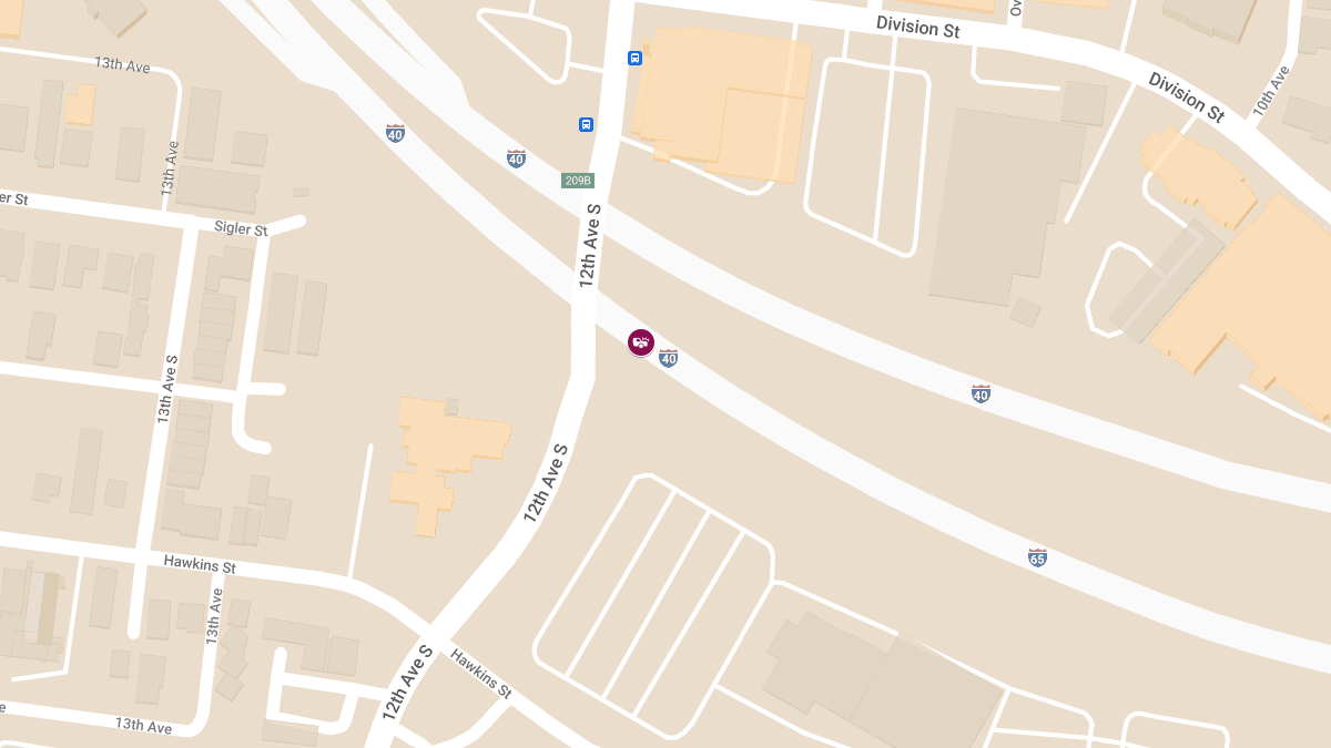 Crash with Injuries on I-40 E near MM 209