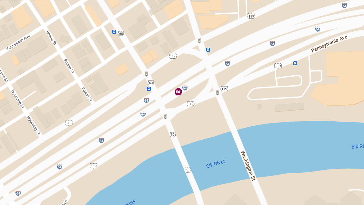 Crash with Injuries on I-64 Westbound Near Washington St Exit