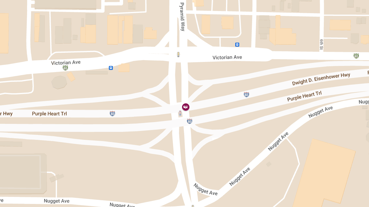 Crash with Injuries on I-80 W at Pyramid Way EB Off-Ramp