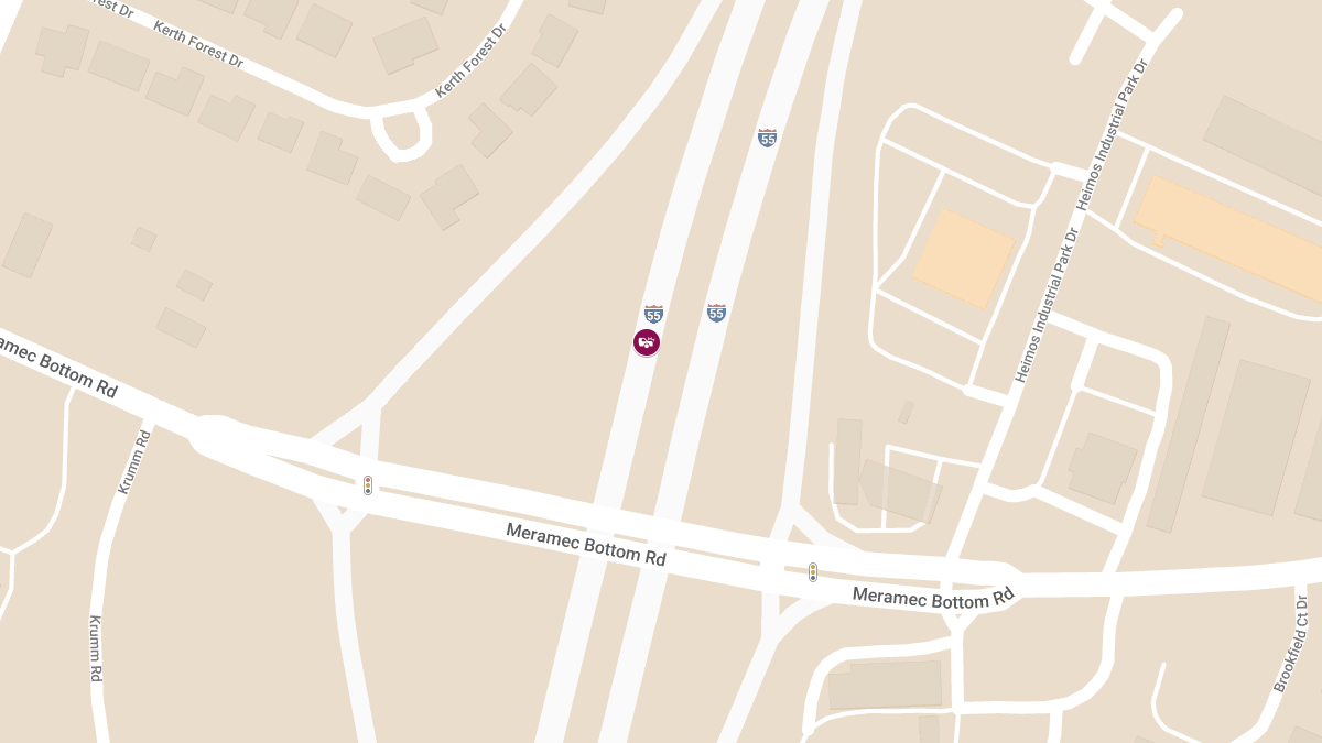 Crash with Injuries on NB I-55 South of Meramec Bottom Road