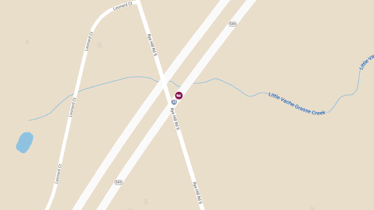 Crash with Injuries on SB I-49 near Exit 76