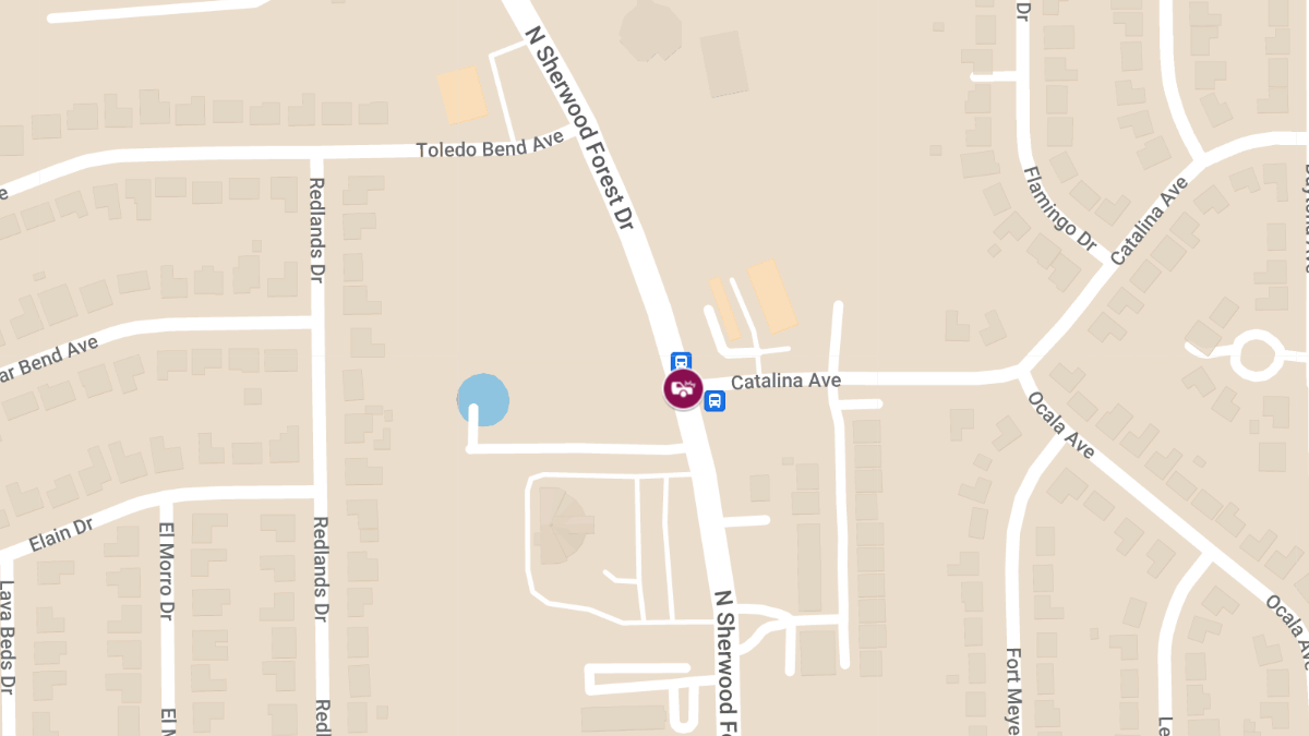 Crash with Injuries on Sherwood Forest Blvd at Catalina Ave