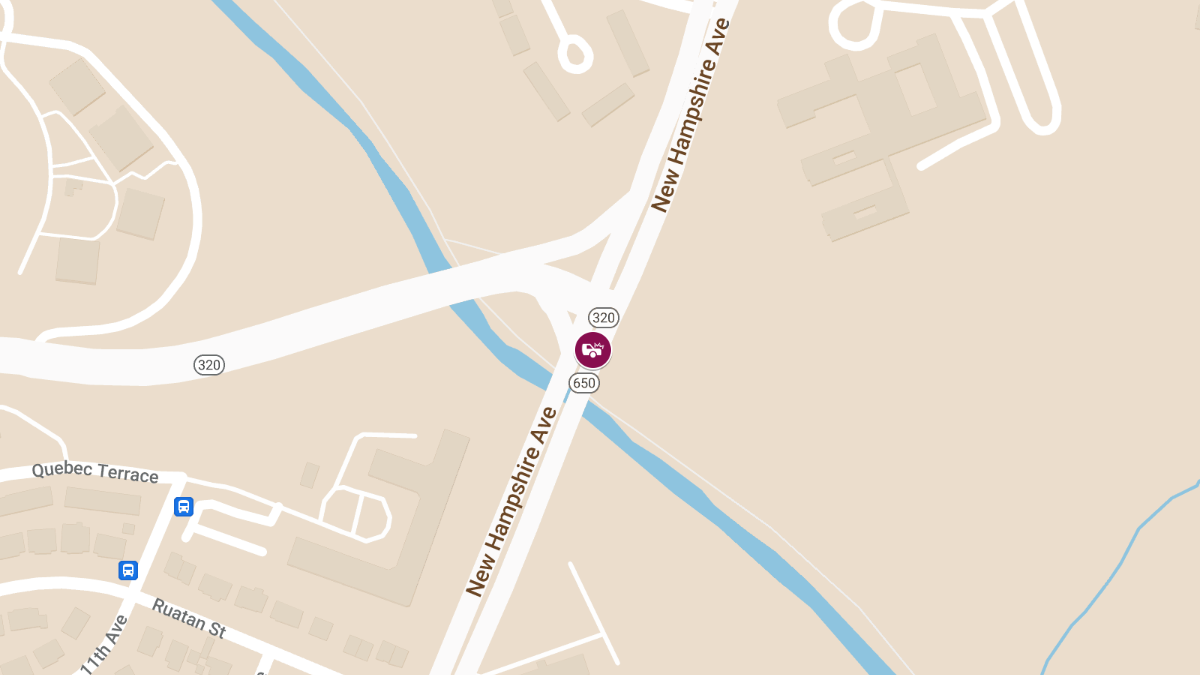 Crash with Injury on MD-650 SB NB Past Piney Branch Rd