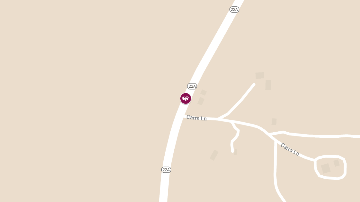 Fatal Vehicle Crash on VT Route 22A Near Carrs Lane