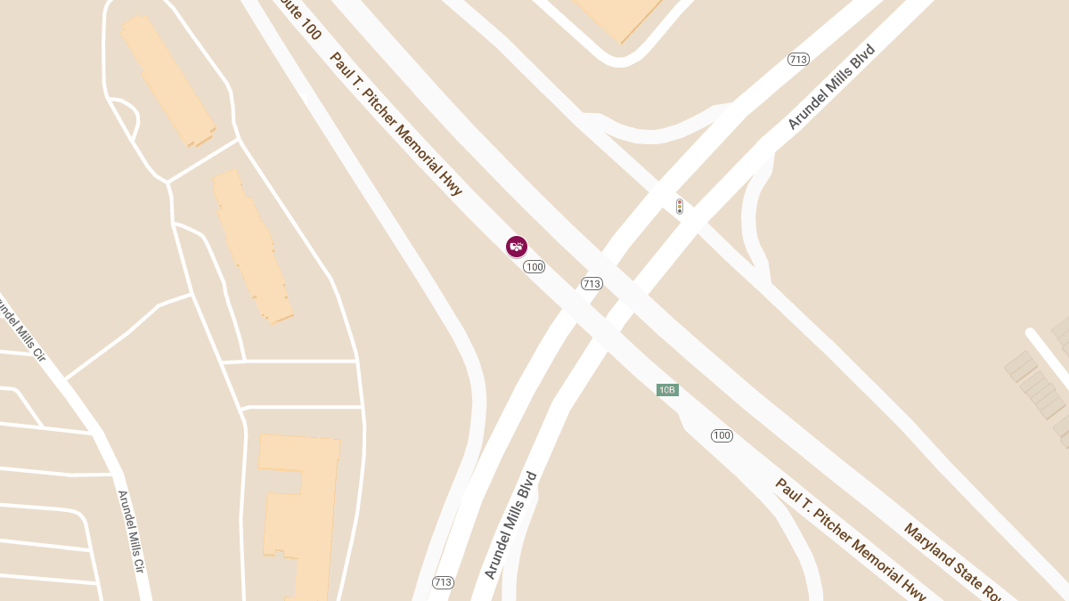 Four-Car Crash on WB Maryland Route 100 Near Arundel Mills Blvd