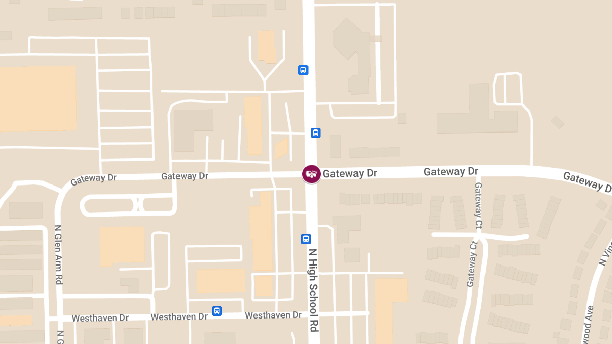 Head-On Collision with Injuries at Gateway Dr & N High School Rd