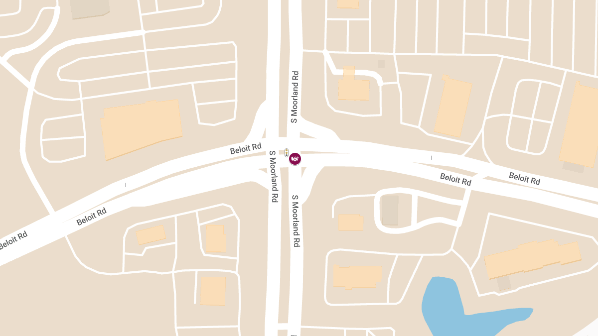 Head-On Collision with Injuries at Moorland Rd & Beloit Rd