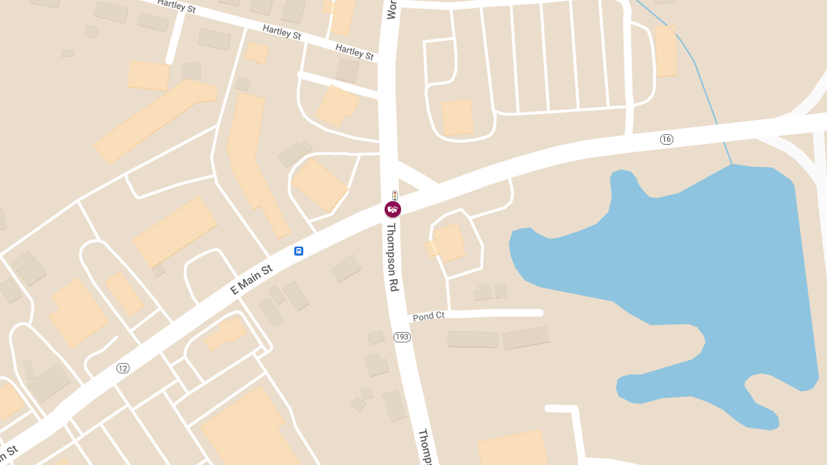 Head-On Crash with Injuries at Thompson Rd & Worcester Rd