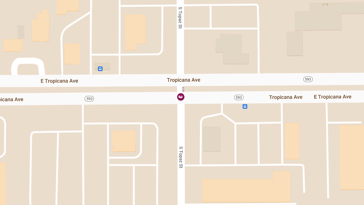 Injuries Reported in Collision at Topaz St & E Tropicana Ave