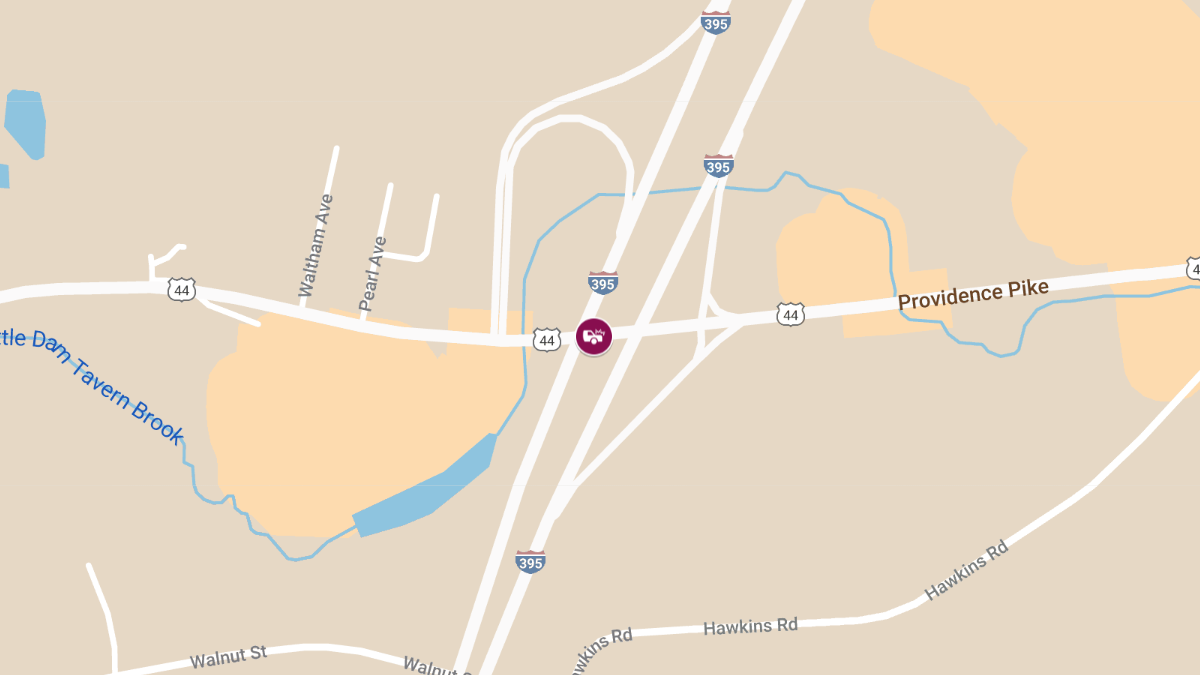 Injuries Reported in Two-Vehicle Crash on Providence Pike at I-395 NB