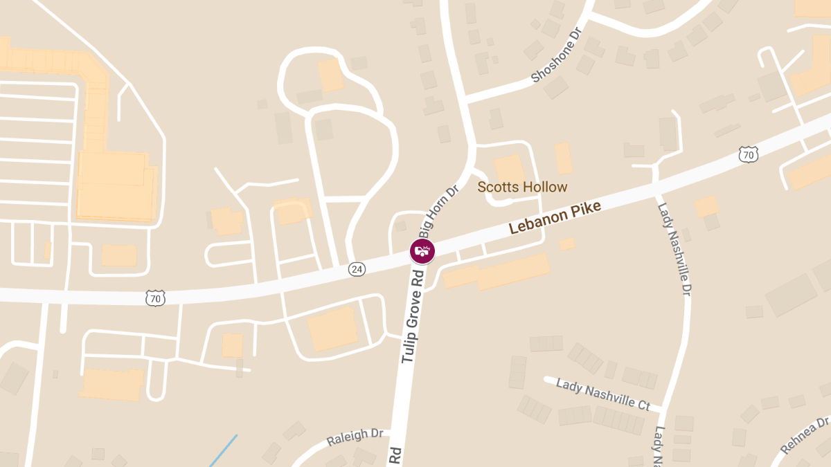 Injuries in Collision at Tulip Grove Rd & Lebanon Pike