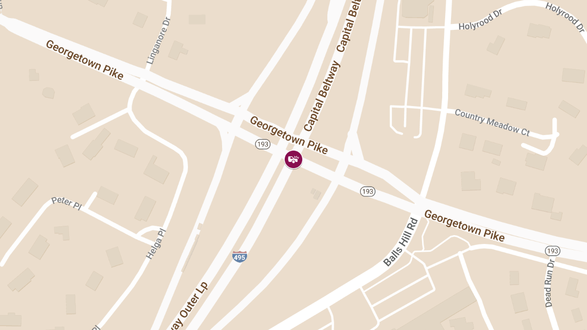 Injuries in Crash on I-495 SB at VA-193 (Ex 44/Georgetown Pike)