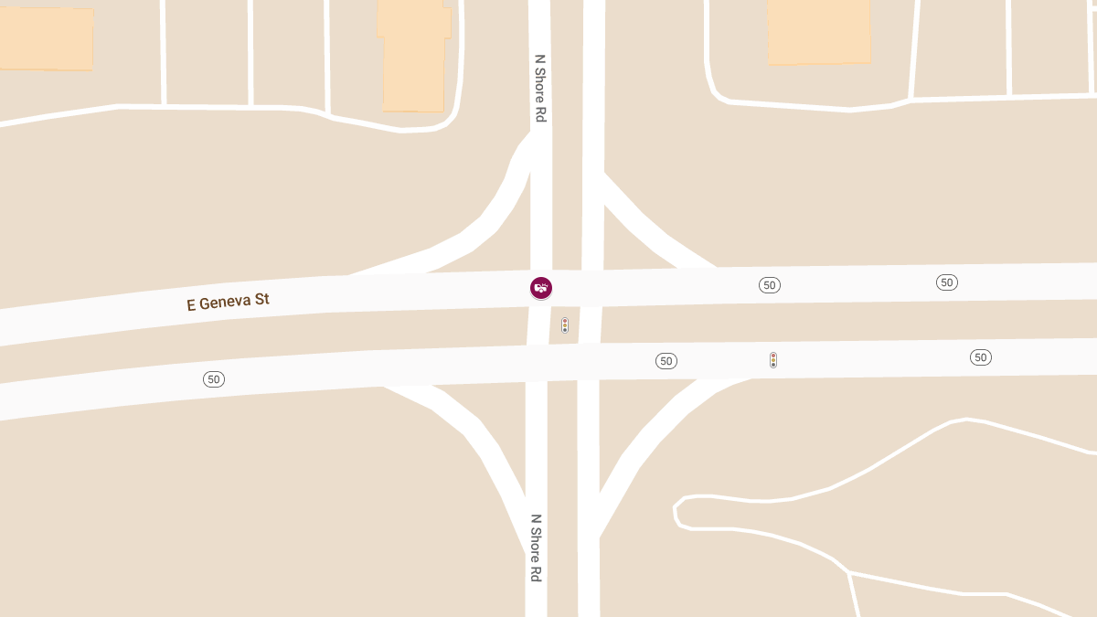 Injuries in Two-Vehicle Accident with Airbag Deployment at E Geneva St & N Shore Dr