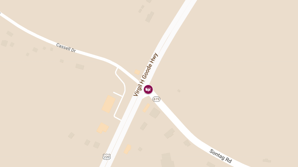 Injuries in Two-Vehicle Collision on Rt. 220 Virgil H. Goode Hwy at Sontag Rd