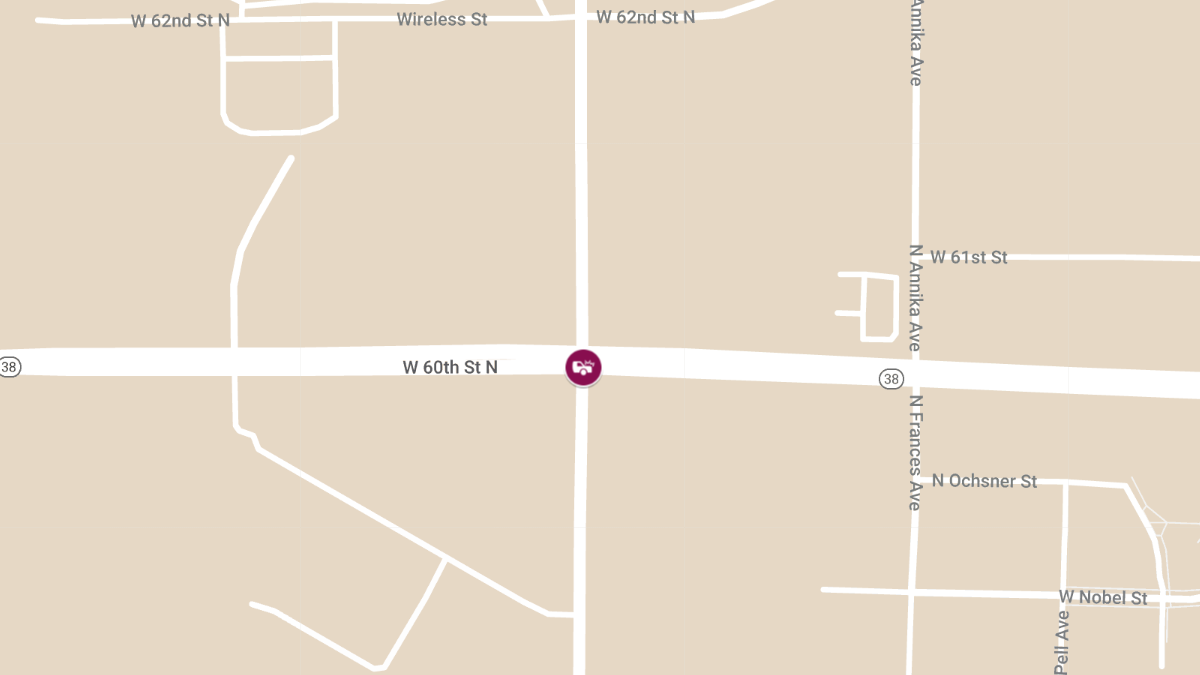 Injury Accident Reported at W 60th St N & N Marion Rd