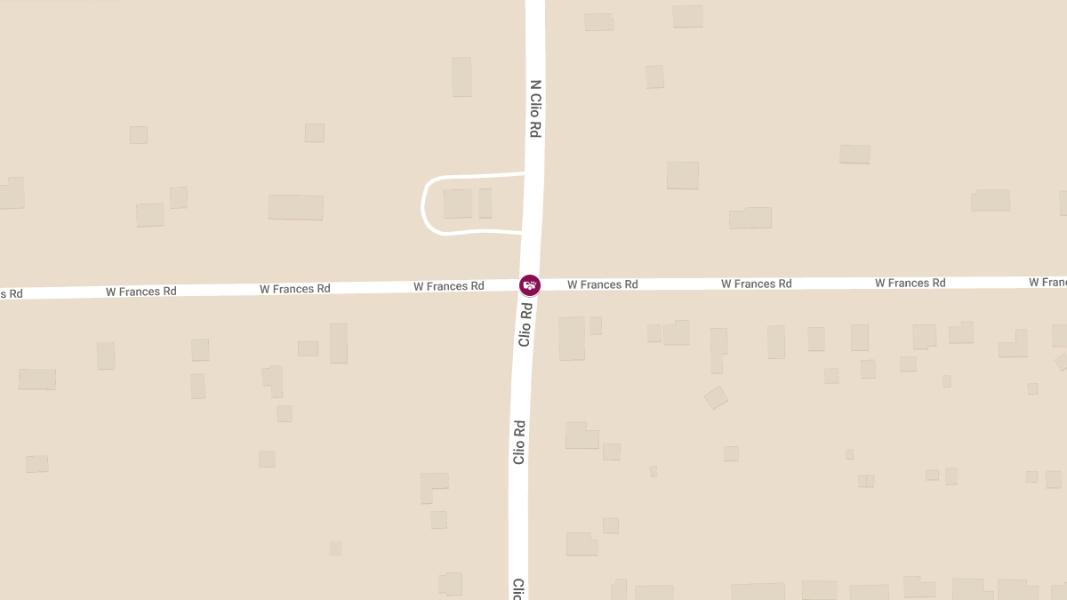 Injury Accident at Clio Rd & W Frances Rd