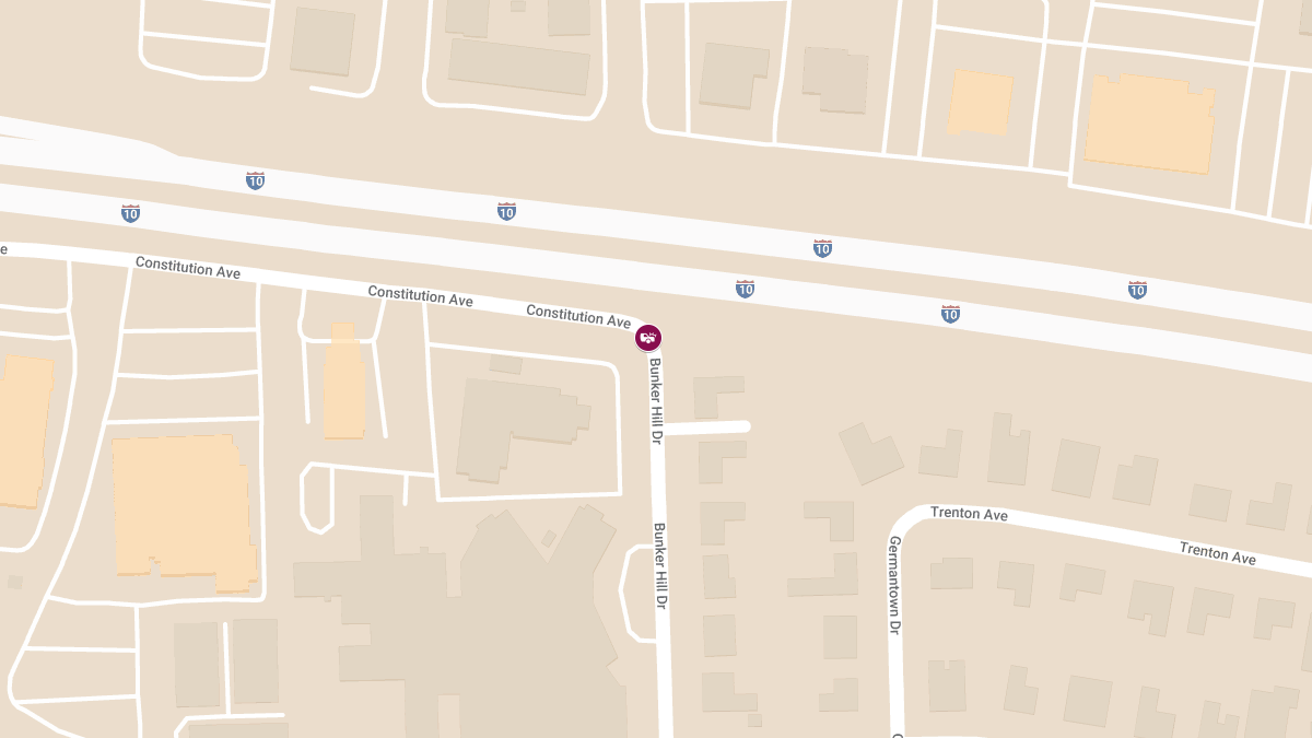 Injury Accident at Constitution Ave and Bunker Hill Dr