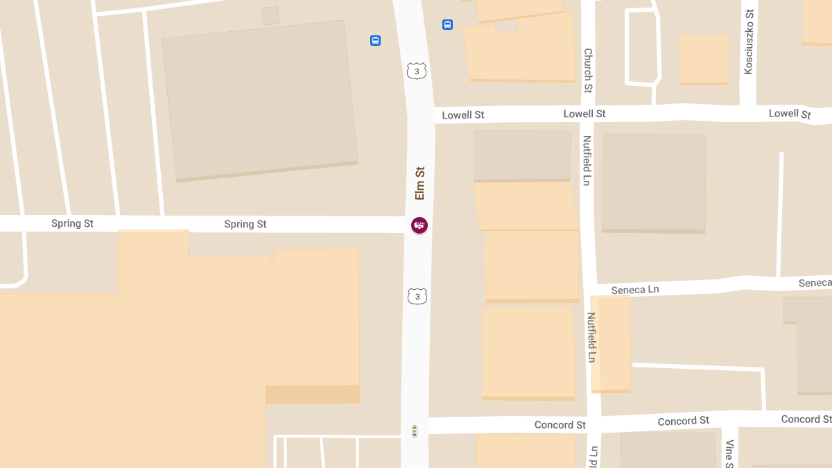 Injury Accident at Elm St and Spring St