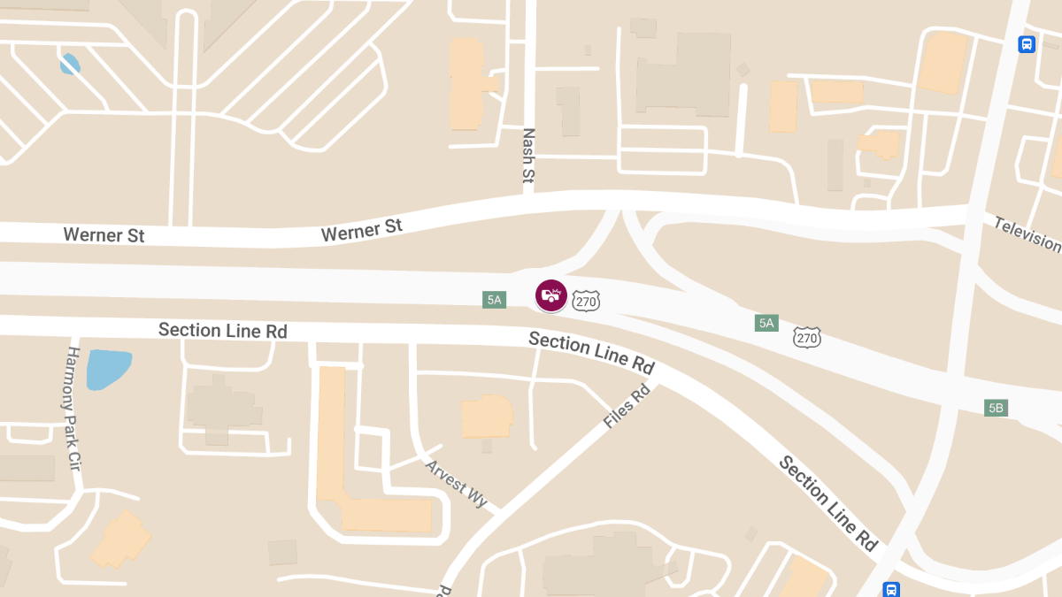 Injury Accident at Hwy 270 WB & 0.4 Miles NW of Exit 1