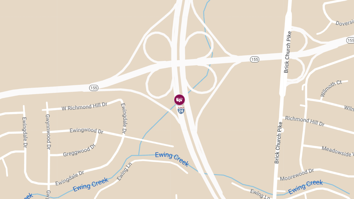 Injury Accident at MM 52.8 I24 E Between I440 Split & Briley Pkwy