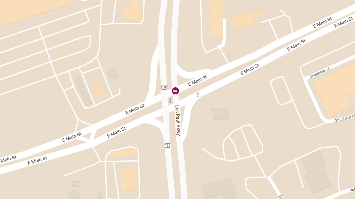 Injury Accident at Main St & Les Paul Pkwy/State Route 164