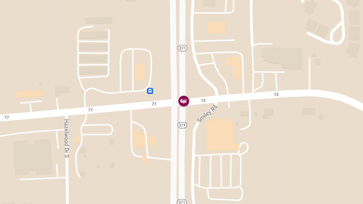 Injury Accident at Southbound Highway 371 & County Road 77