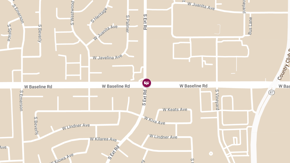 Injury Accident at W Baseline Rd & S Extension Rd