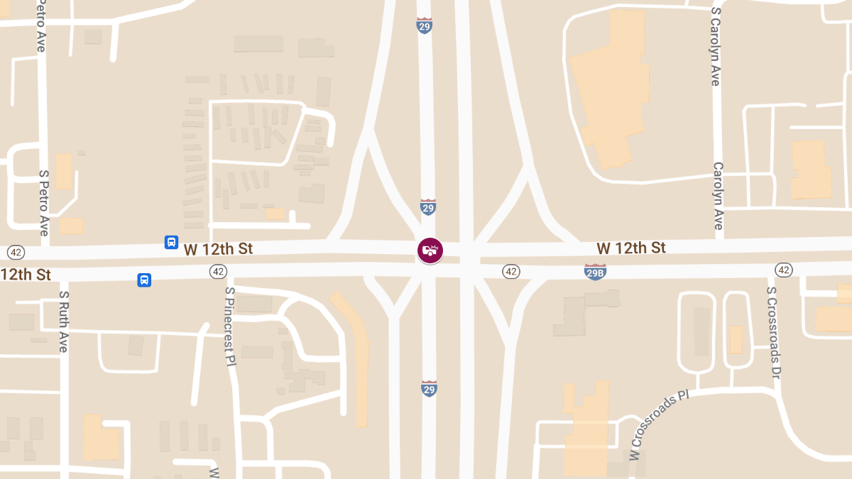 Injury Accident at West 12th St and I-29