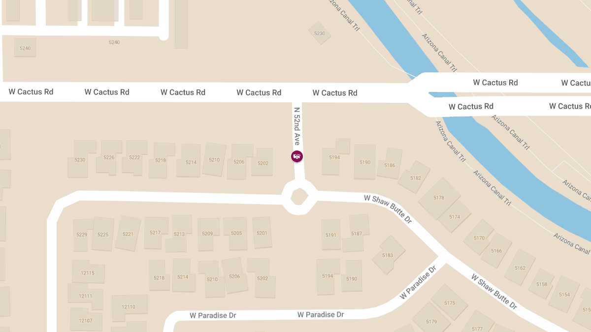 Injury Accident on 52nd St North of Cactus Rd