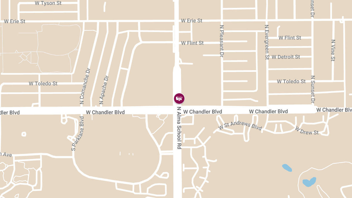 Injury Accident on Chandler Blvd at Alma School Rd