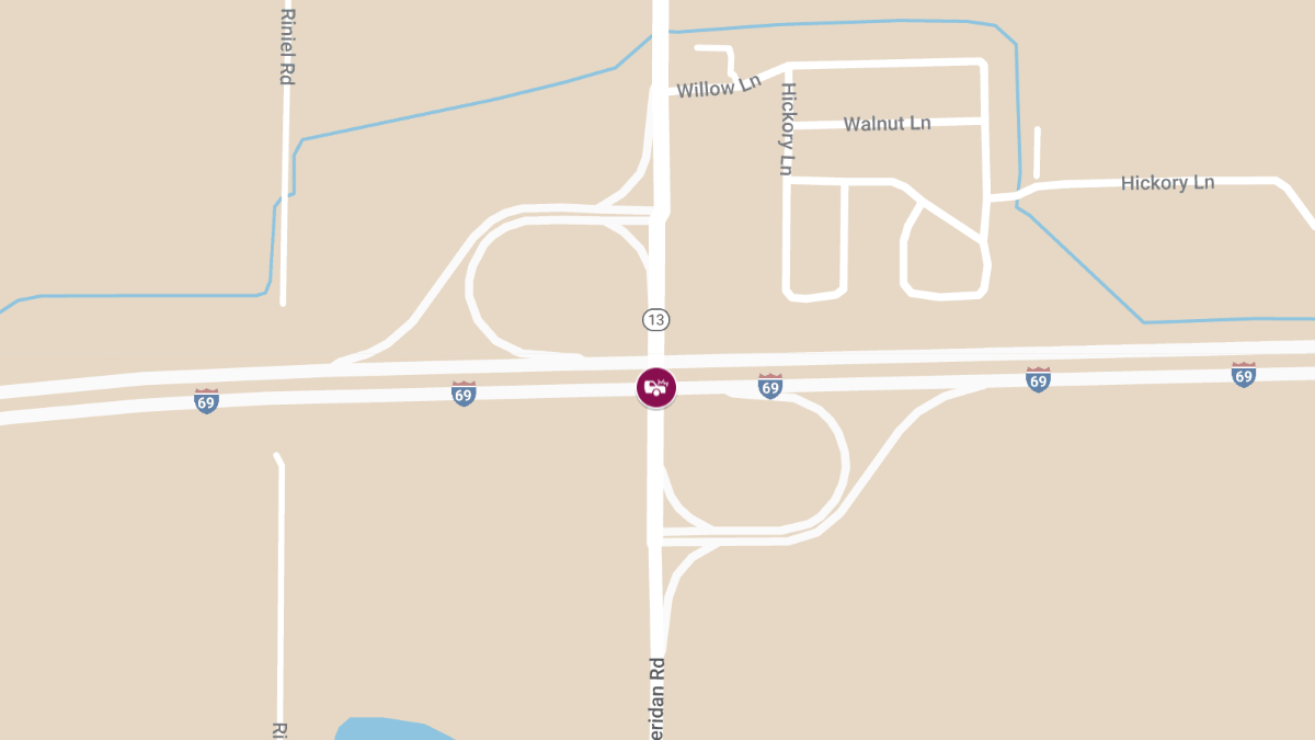 Injury Accident on EB I-69 at S Sheridan Ave