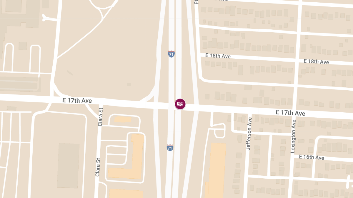 Injury Accident on I-71 Southbound at E 17th Ave