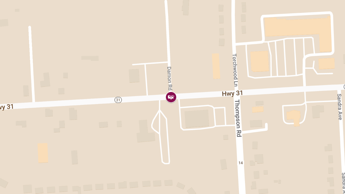 Injury Accident on Route 31 at Damon Rd & New Country Dr