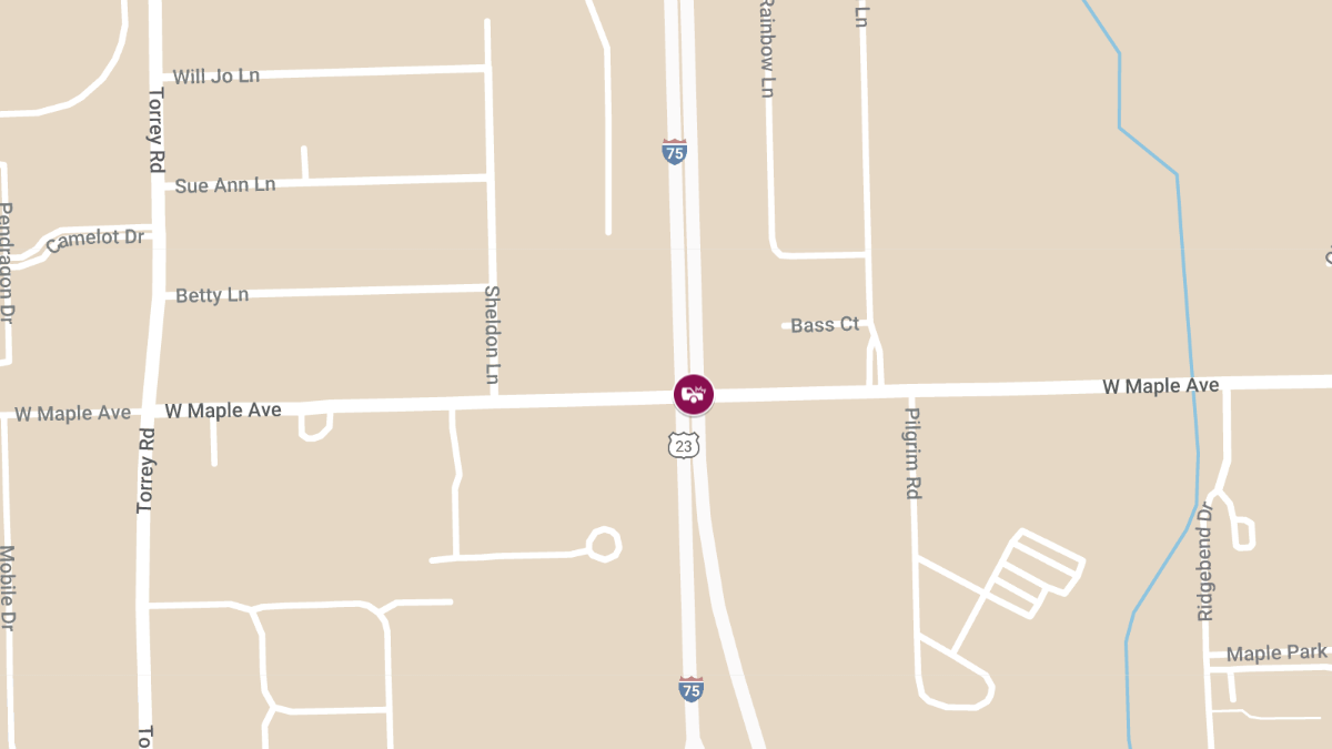 Injury Accident on SB I-75 at W Maple Ave