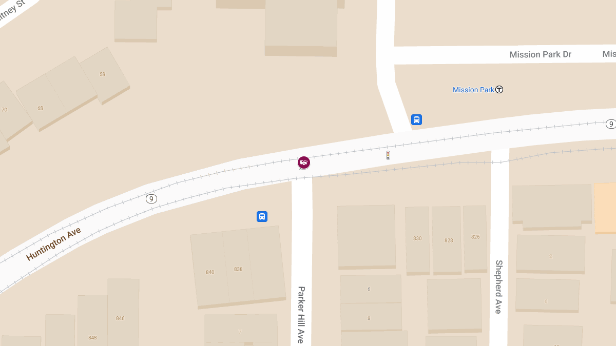 Injury Collision at Huntington Ave & Parker Hill Ave