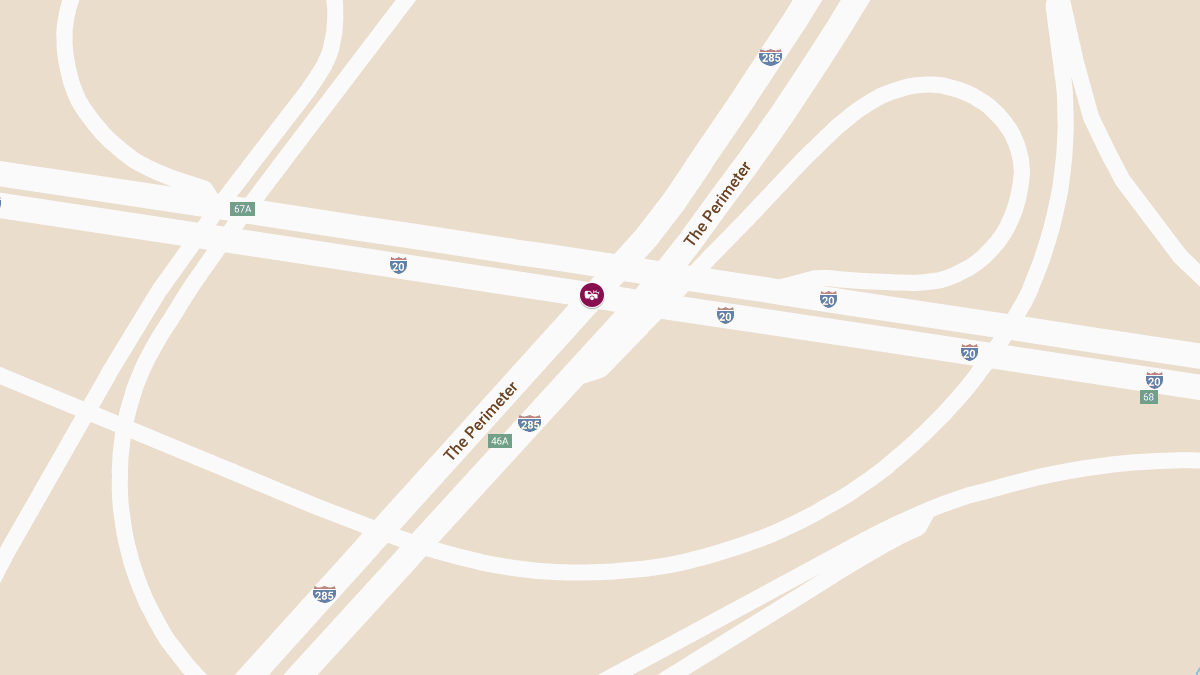 Injury Collision at I-20 W & I-285 N