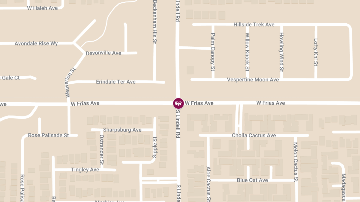 Injury Collision at Lindell Rd & W Frias Ave