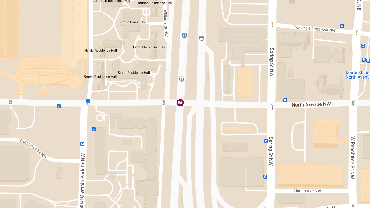 Injury Collision on I-75 S at North Ave NW