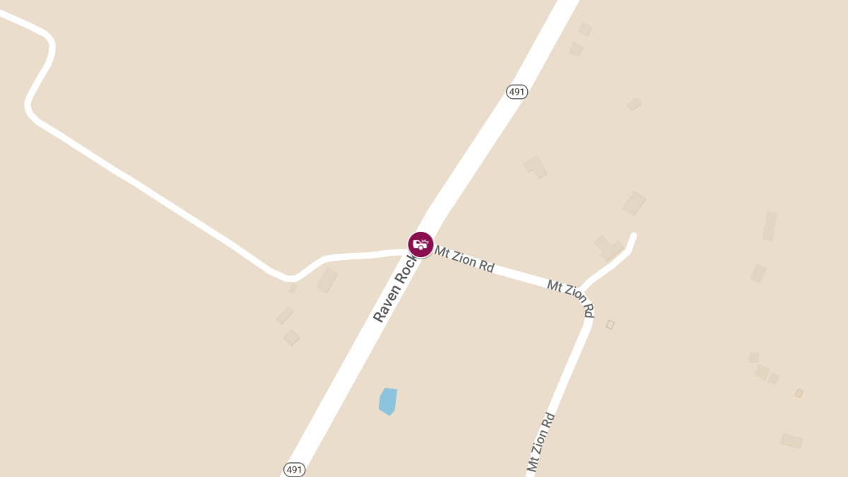 Injury Collision on Raven Rock Rd near Mt Zion Rd
