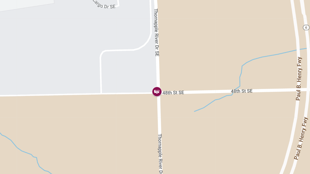 Injury Crash at 48th St SE & Thornapple River Dr SE