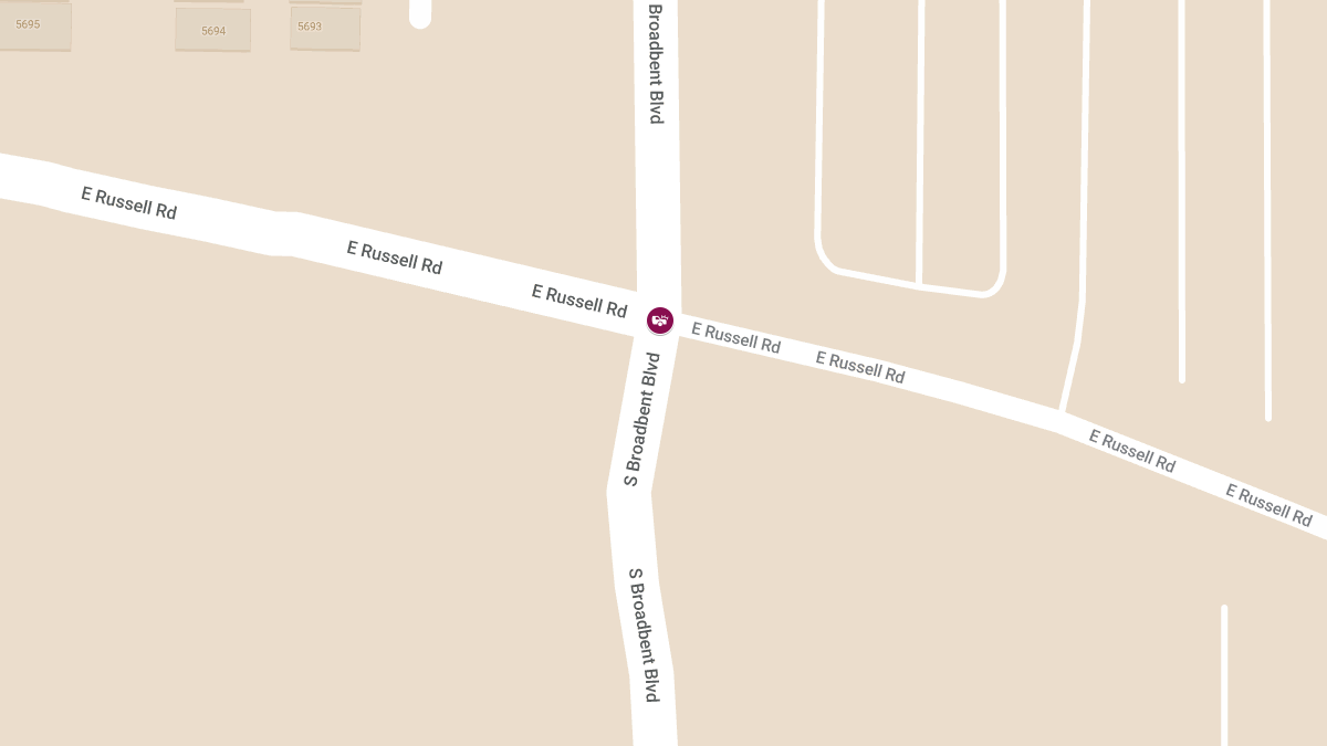 Injury Crash at E Russell Rd & Broadbent Blvd