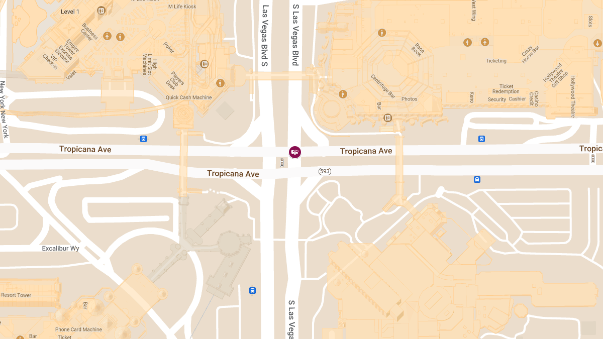 Injury Crash at E Tropicana Ave & S Las Vegas Blvd