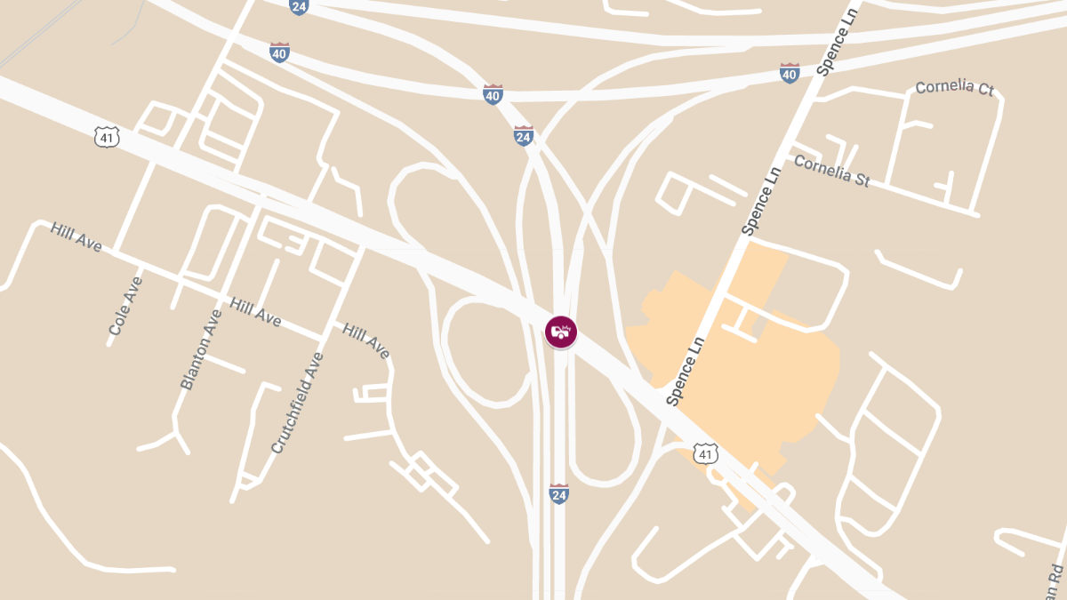 Injury Crash at Exit 52 I-24 W, Murfreesboro Pike Exit