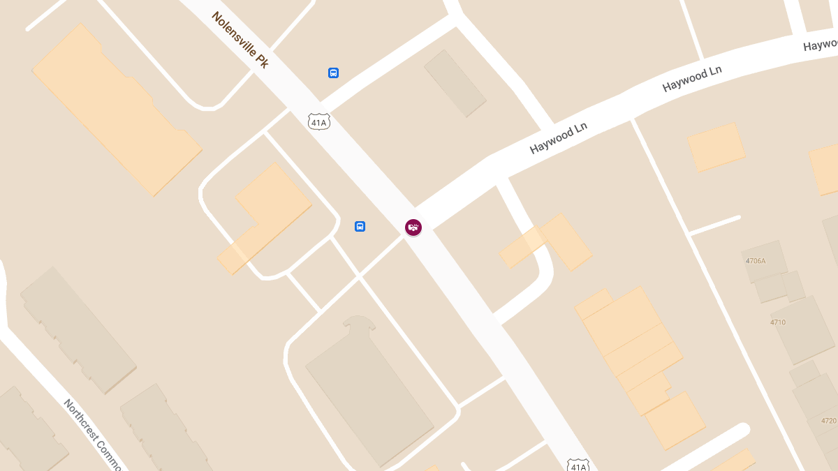 Injury Crash at Haywood Ln & Nolensville Pike