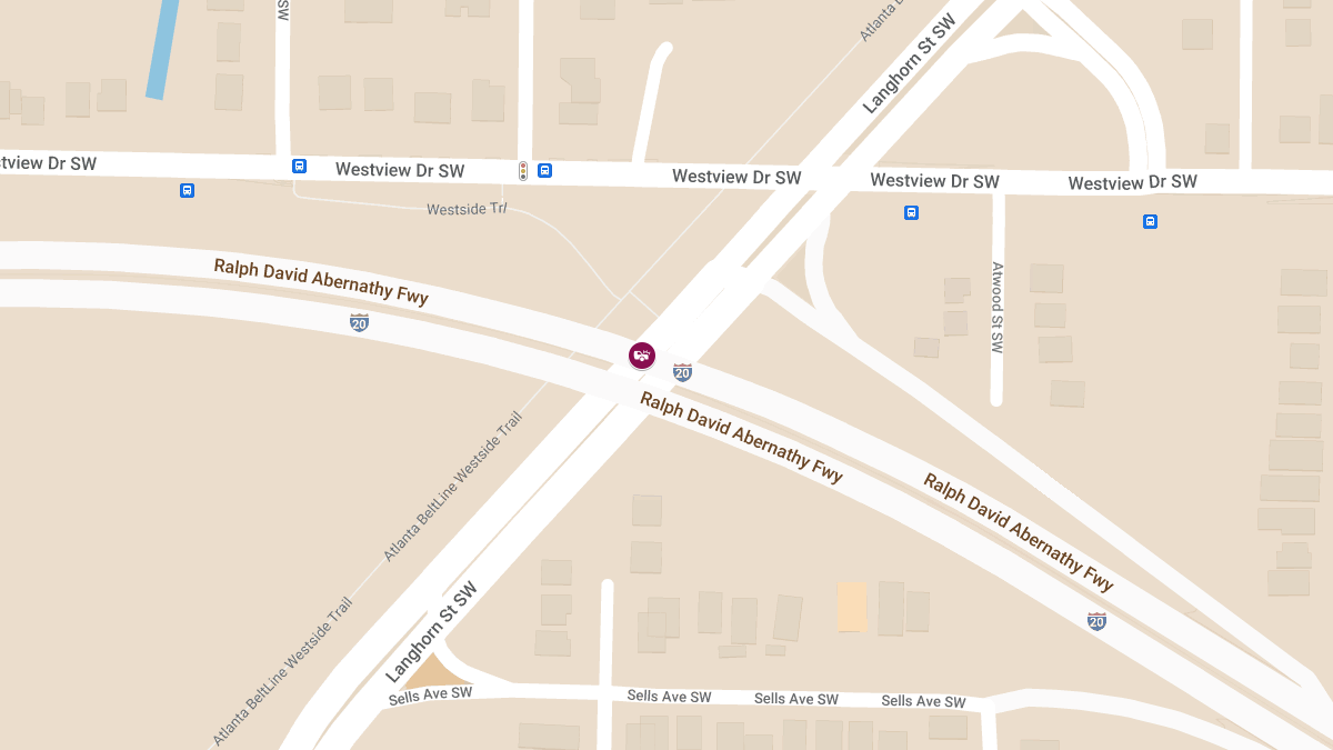 Injury Crash at I-20 W & Langhorn St SW