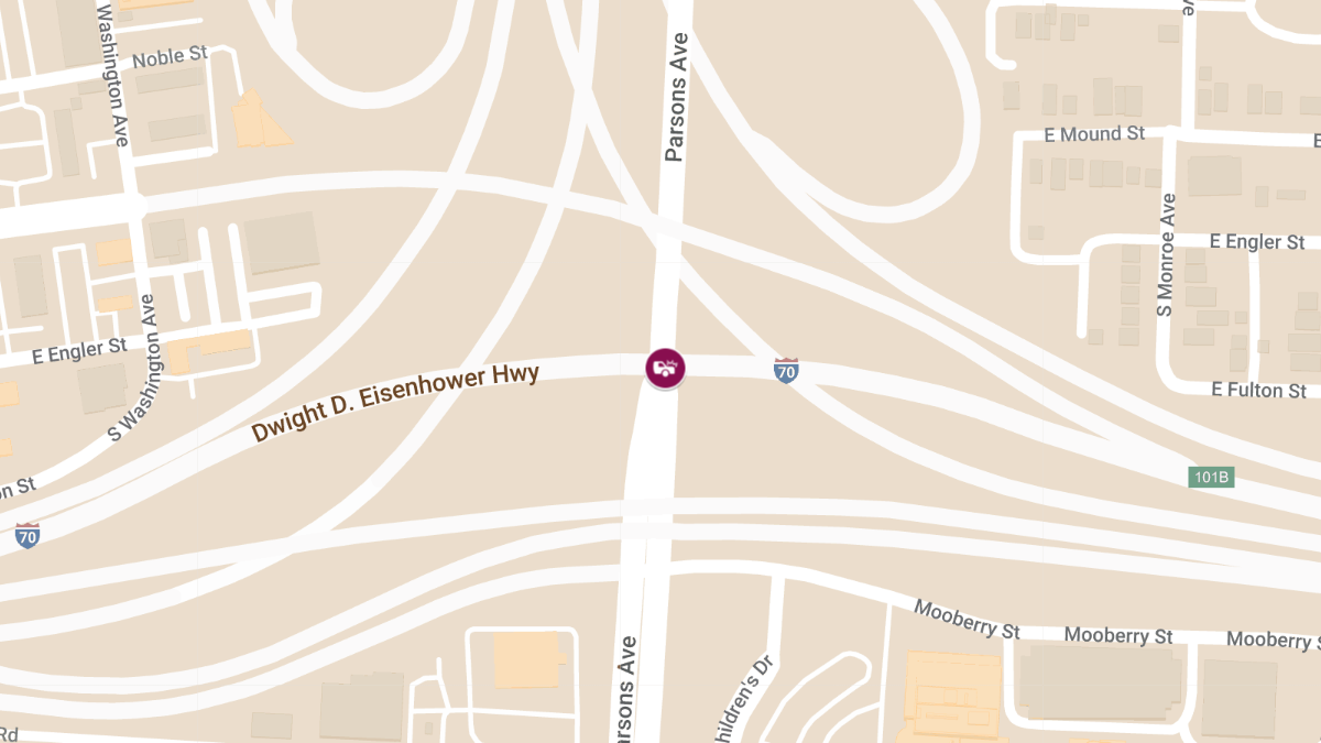 Injury Crash at I-70 & Parsons Ave